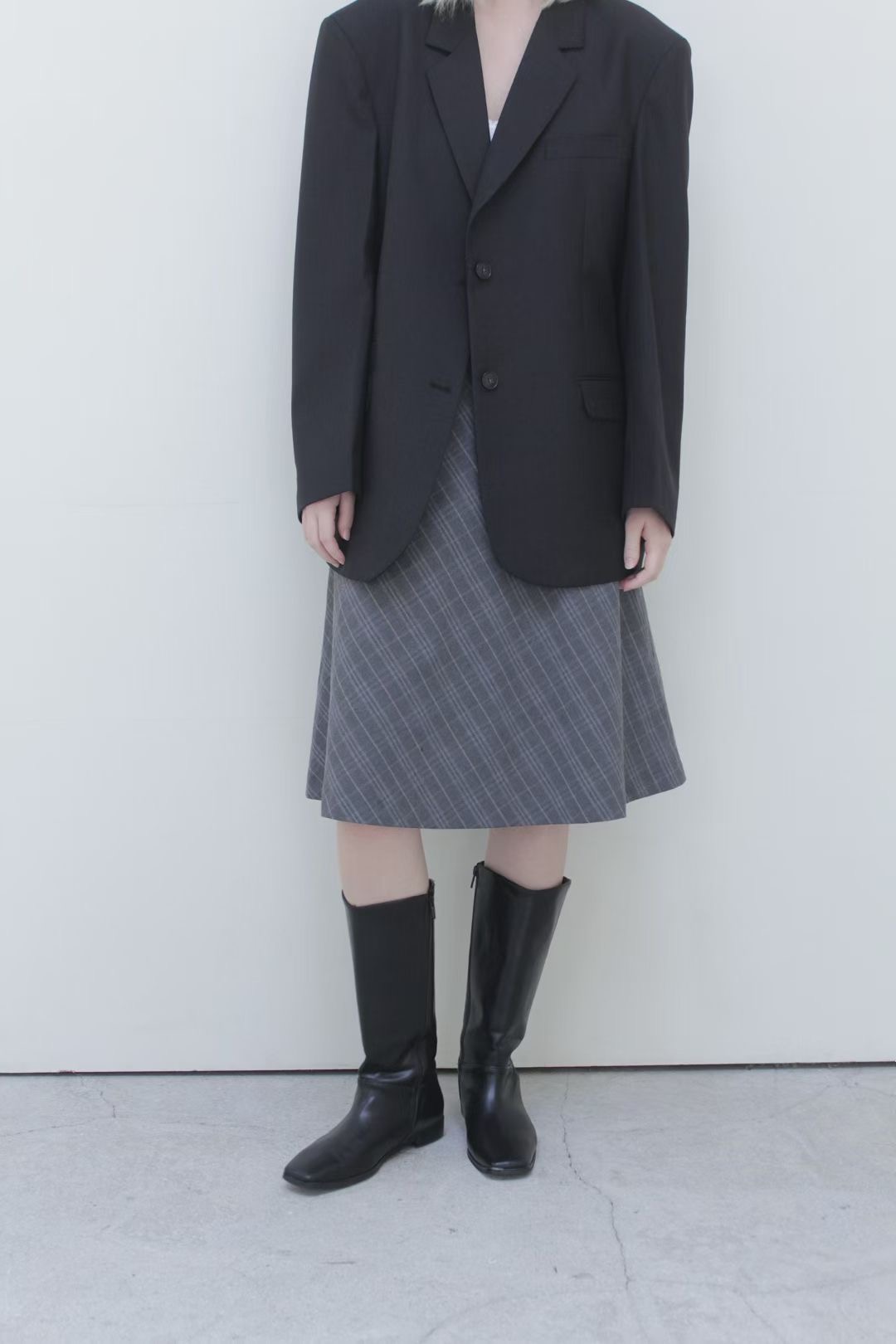SUNEV東大門㊣代購女士新款推薦休閑職業熱賣半身裙中短裙格紋SUNEV半身裙/中短裙