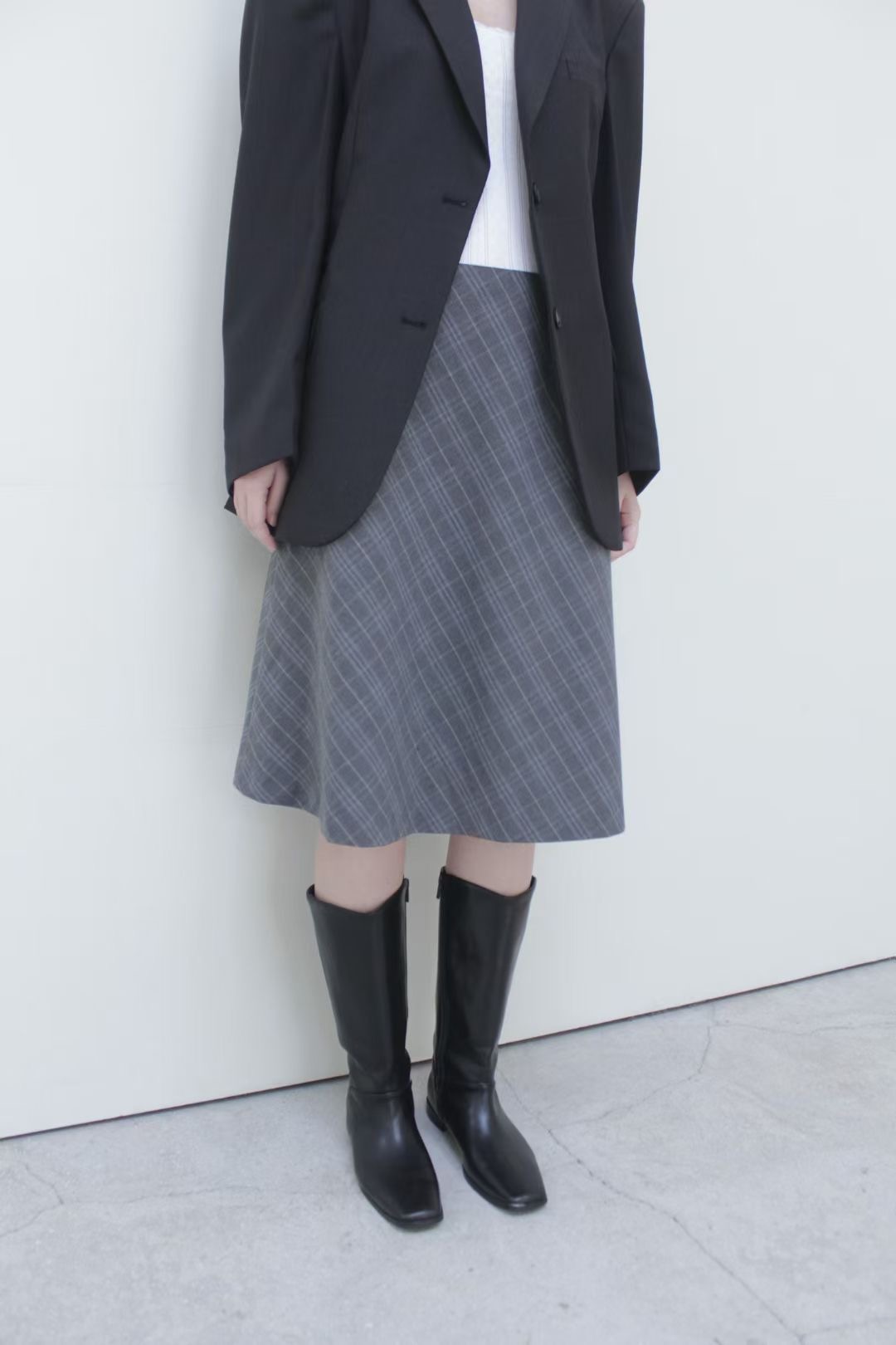 SUNEV東大門㊣代購女士新款推薦休閑職業熱賣半身裙中短裙格紋SUNEV半身裙/中短裙