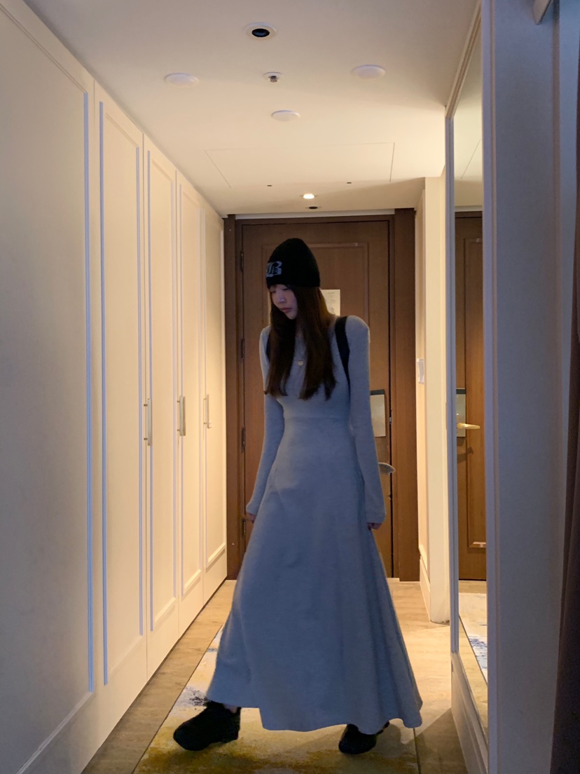 BADCALM東大門㊣代購女士新款25秋冬真品職業休閑人氣連衣裙BADCALM連衣裙
