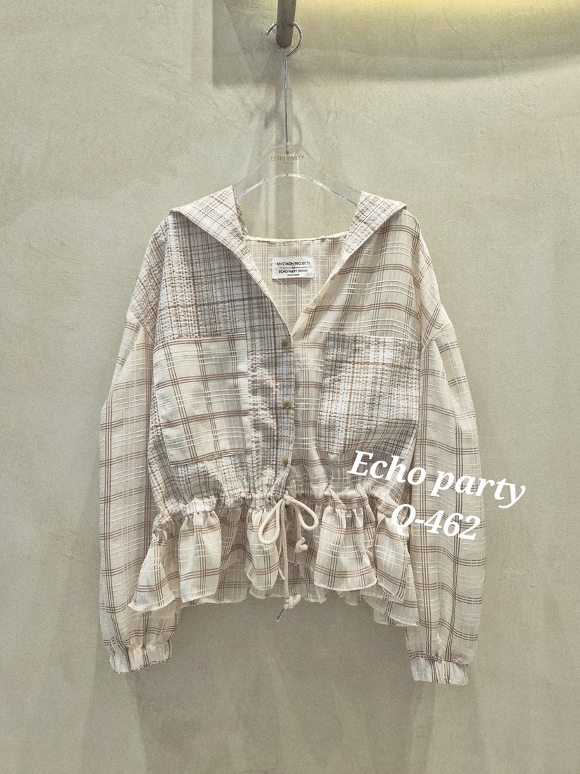 ECHOPARTY東大門㊣代購女裝新款職業時尚人氣襯衫蕾絲衫連帽衫ECHOPARTY襯衫/蕾絲衫