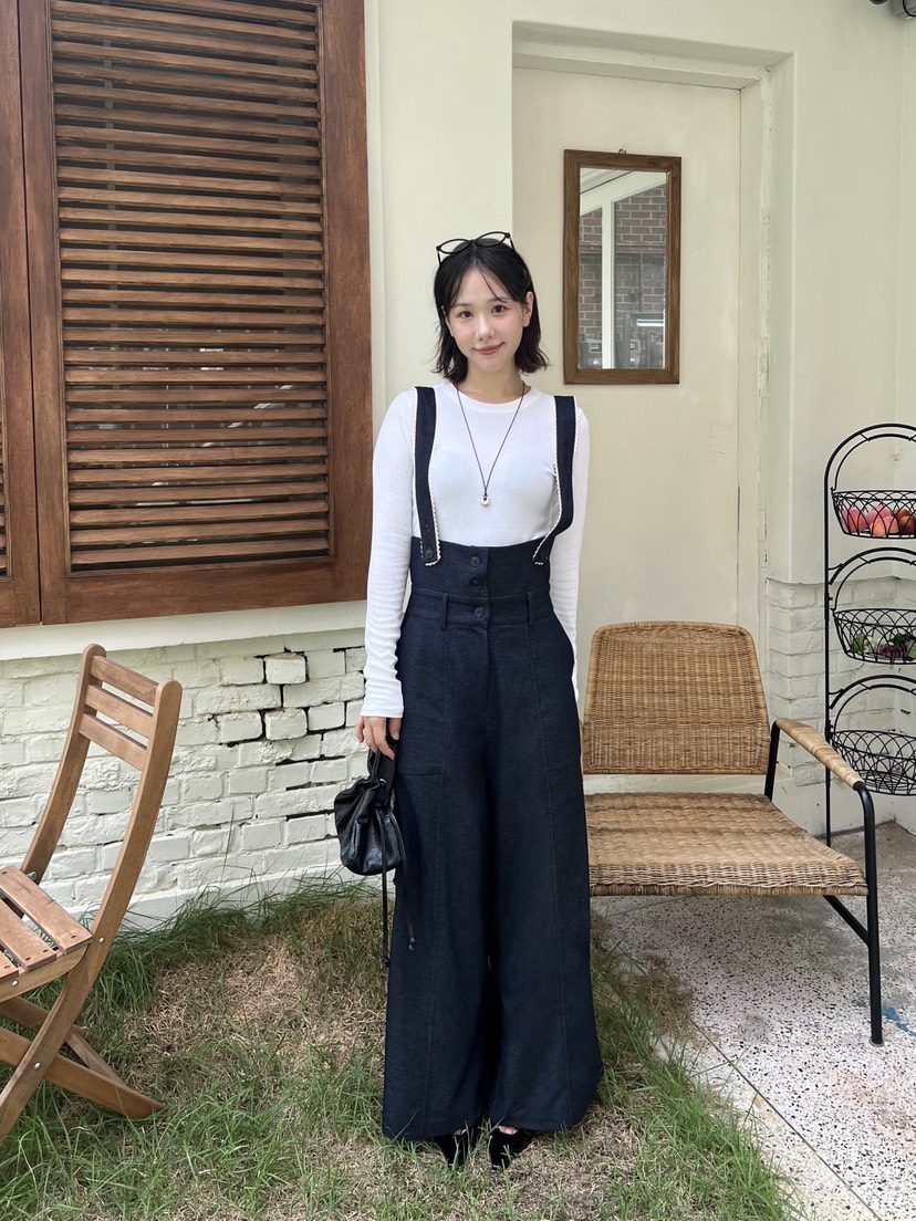 BOLD韓國代購㊣女士新款推薦熱賣休閑時尚真品25秋冬背帶褲BOLD背帶褲