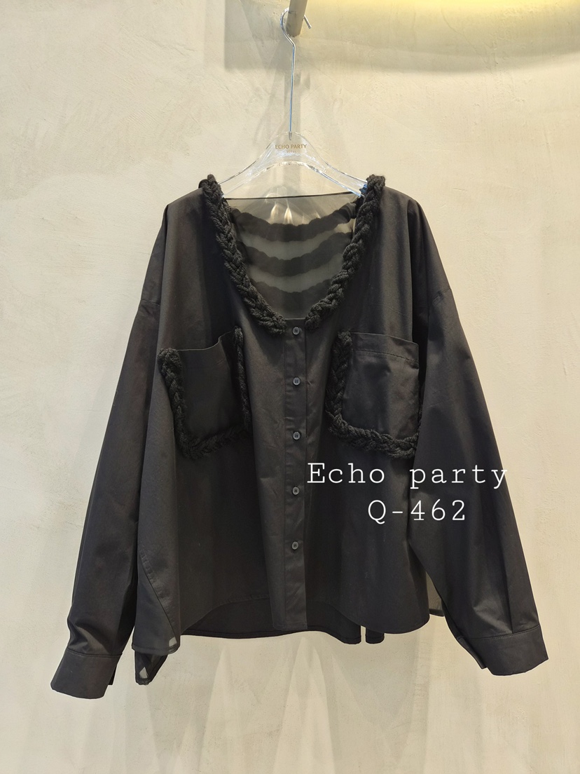 ECHOPARTY韓國代購㊣女士新款25秋冬真品時尚人氣襯衫蕾絲衫ECHOPARTY襯衫/蕾絲衫圖色2