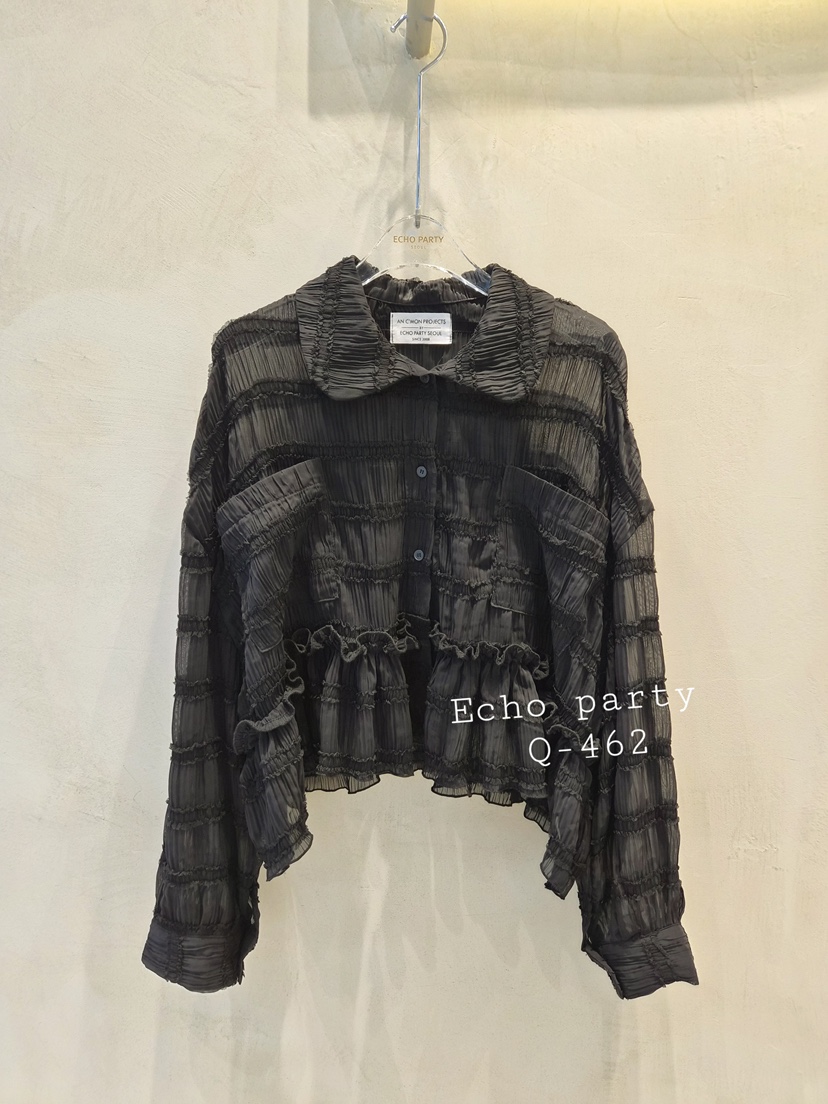 ECHOPARTY東大門㊣直郵女裝新款熱賣休閑真品25秋冬襯衫蕾絲衫ECHOPARTY襯衫/蕾絲衫圖色3