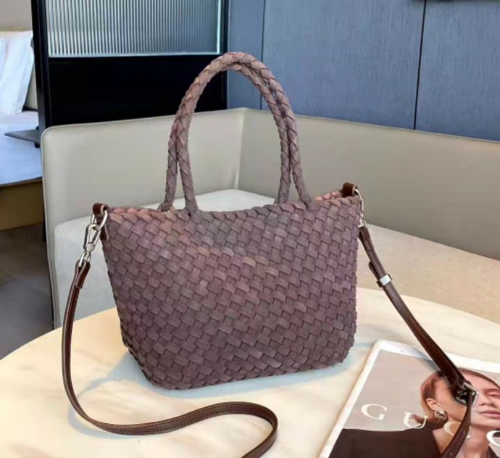TROUVAILLE東大門㊣代購女士新品職業25秋冬單肩斜跨包網眼麂皮TROUVAILLE單肩/斜跨包圖色3