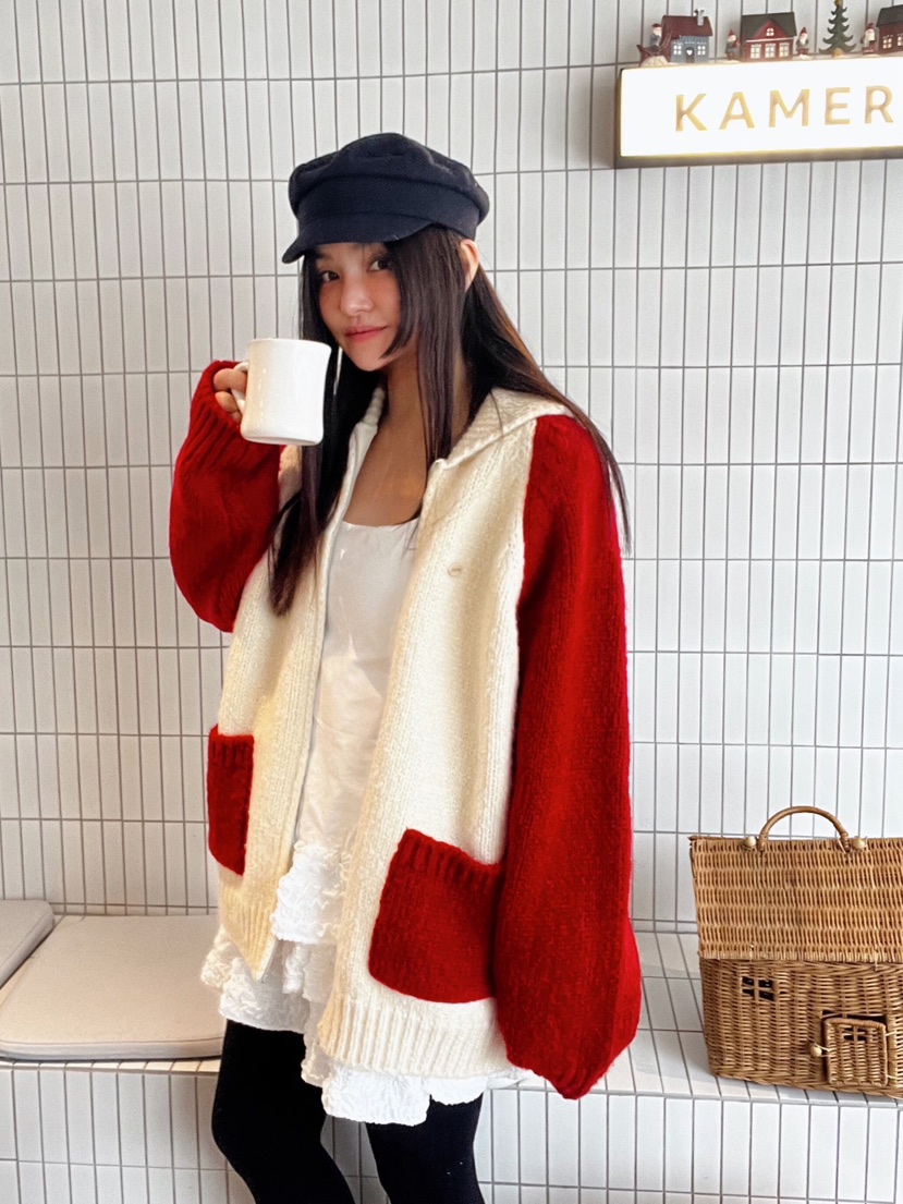 LIKEVAM東大門㊣代購女裝新款25秋冬真品時尚推薦針織衫開衫LIKEVAM針織衫