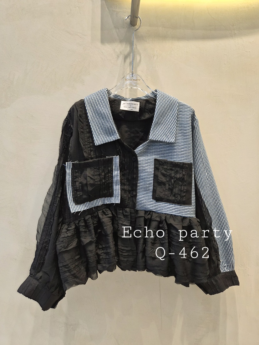 ECHOPARTY韓國直郵㊣女士新款25秋冬推薦真品熱賣襯衫蕾絲衫ECHOPARTY襯衫/蕾絲衫圖色2