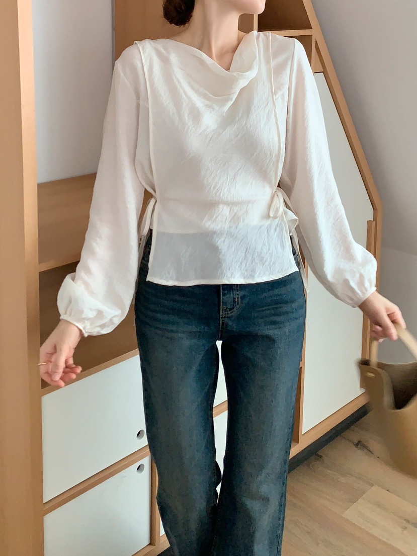 CRONG東大門㊣代購女士新品人氣職業真品推薦襯衫蕾絲衫高領CRONG襯衫/蕾絲衫