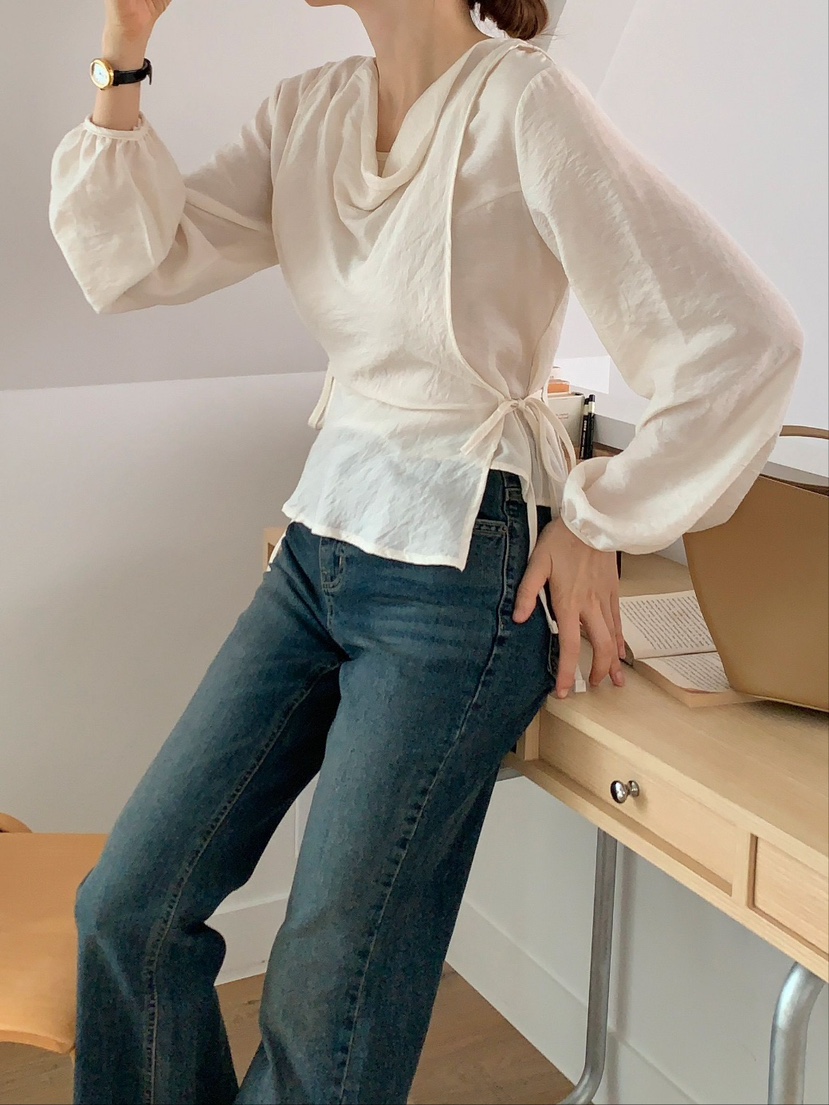 CRONG東大門㊣代購女士新品人氣職業真品推薦襯衫蕾絲衫高領CRONG襯衫/蕾絲衫