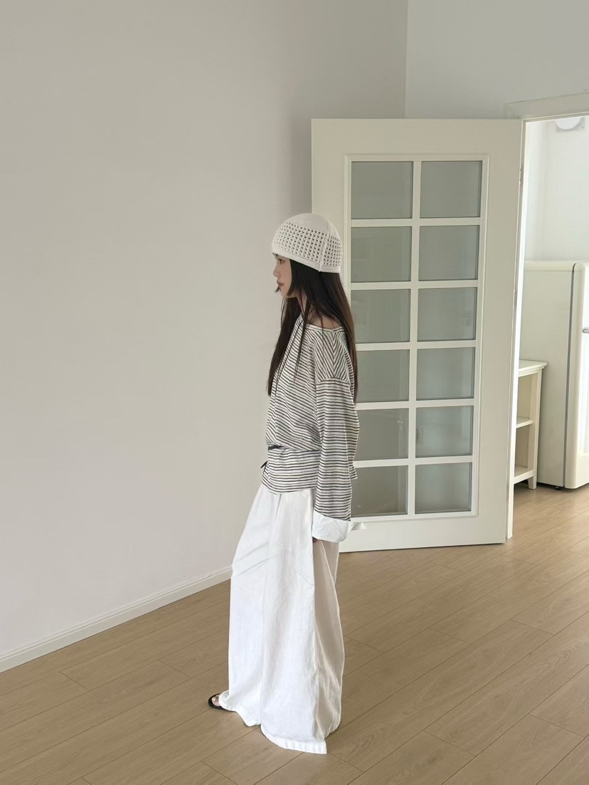 DOUZEMOIS韓國直郵㊣女裝新品人氣25秋冬長袖T恤不含配飾條紋DOUZEMOIS長袖T恤
