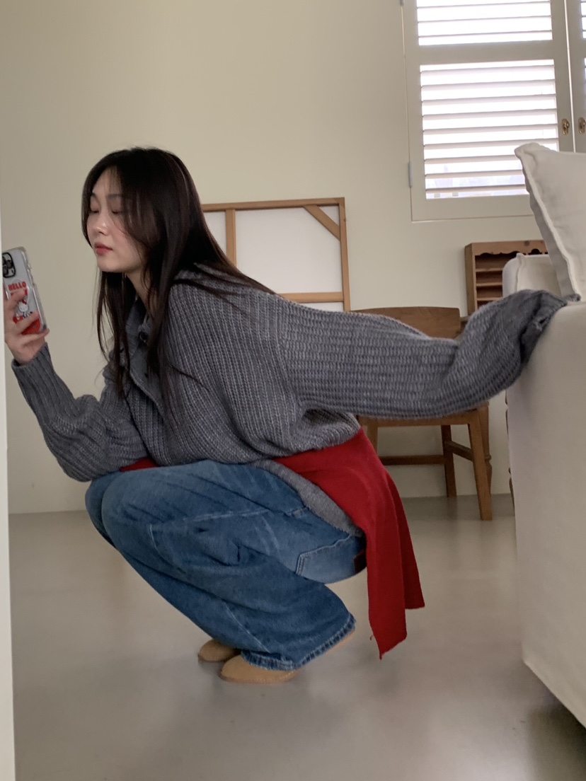 LIKEVAM韓國直郵㊣女裝新品推薦25秋冬職業休閑熱賣針織衫紐扣LIKEVAM針織衫