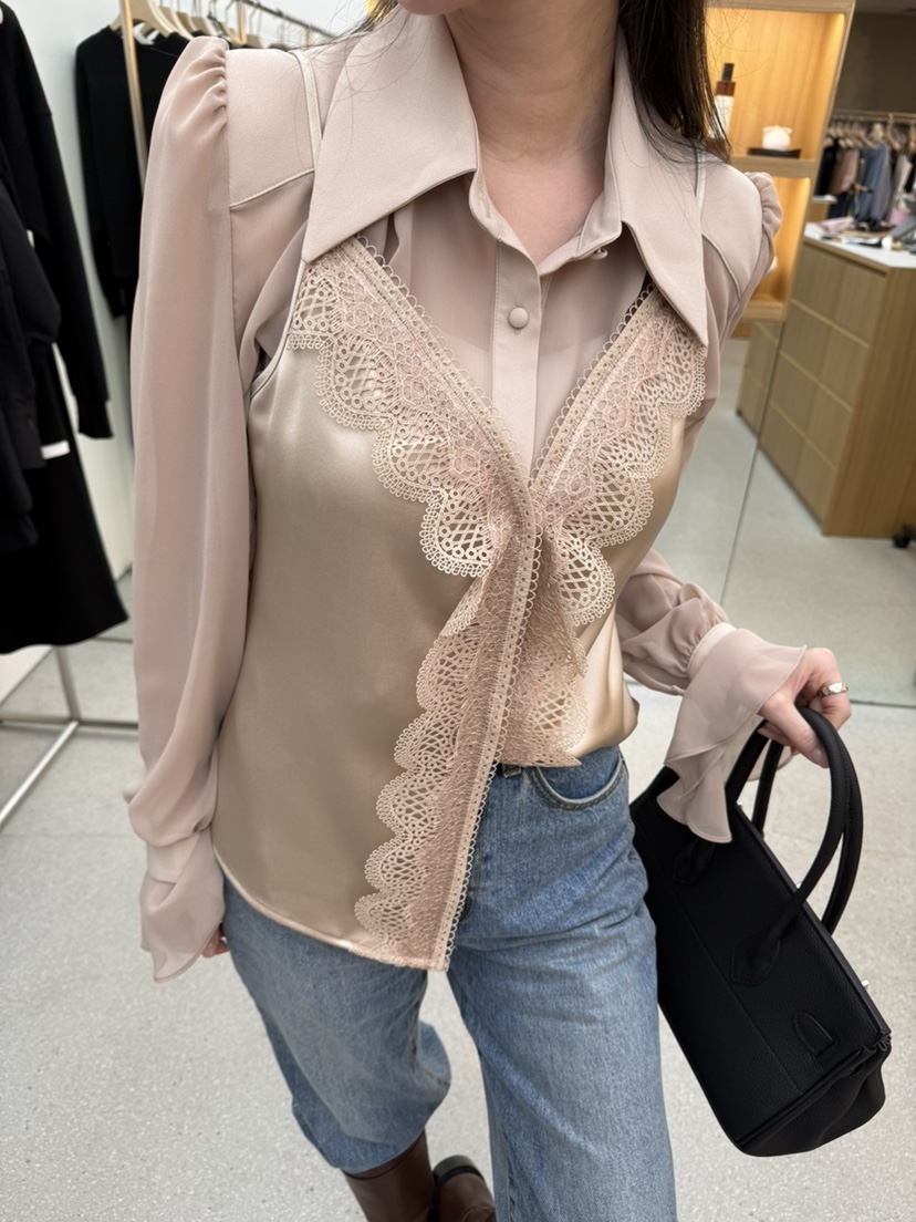 JUJU東大門㊣代購女士新品職業25秋冬時尚人氣吊帶背心蕾絲JUJU吊帶/背心