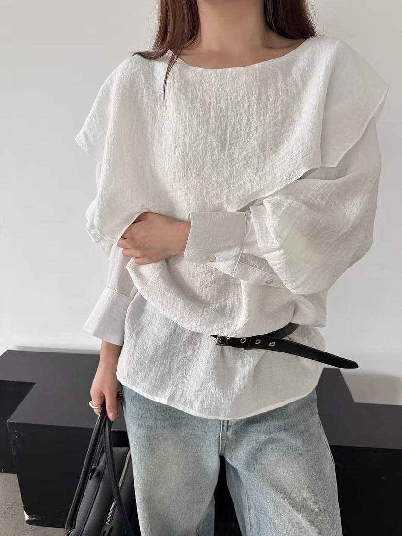 DOUZEMOIS東大門㊣直郵女士新品推薦人氣襯衫蕾絲衫不含腰帶DOUZEMOIS襯衫/蕾絲衫