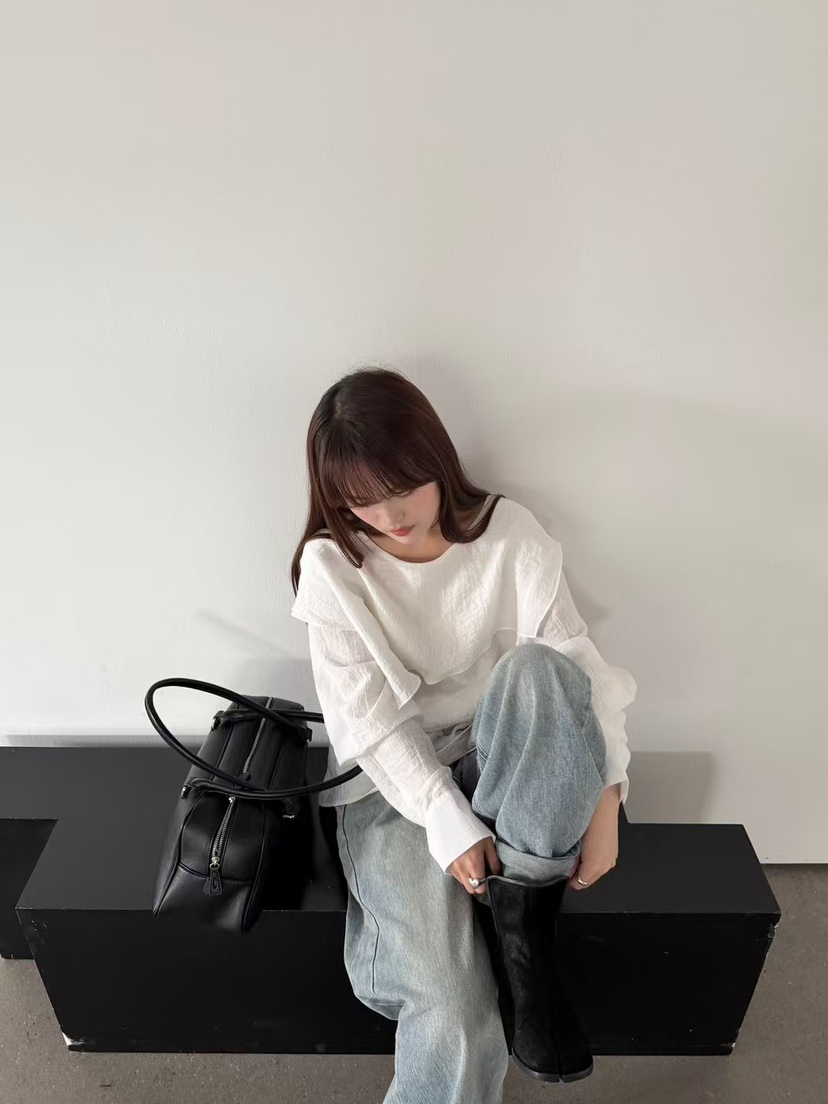 DOUZEMOIS東大門㊣直郵女士新品推薦人氣襯衫蕾絲衫不含腰帶DOUZEMOIS襯衫/蕾絲衫