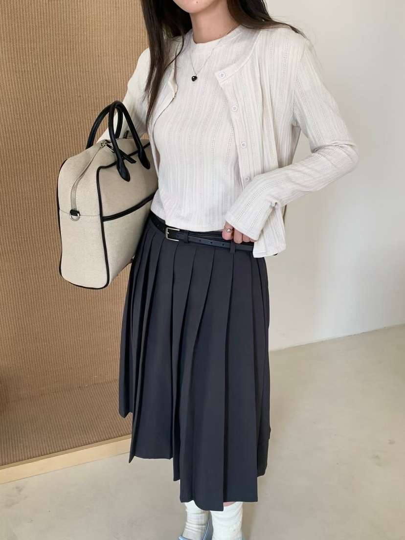 DOUZEMOIS東大門㊣直郵女士新款25秋冬職業半身裙中短裙含腰帶DOUZEMOIS半身裙/中短裙