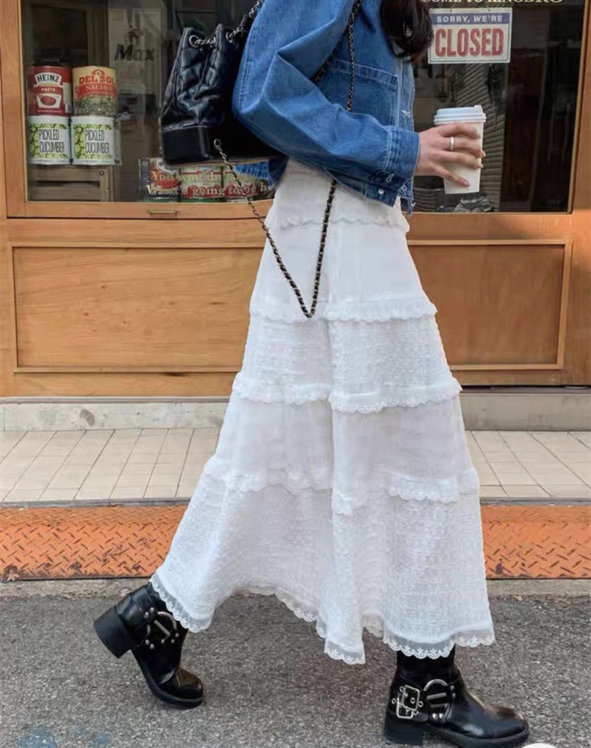 DOUZEMOIS韓國代購㊣女士新款職業25秋冬休閑連衣裙荷葉邊長款DOUZEMOIS連衣裙