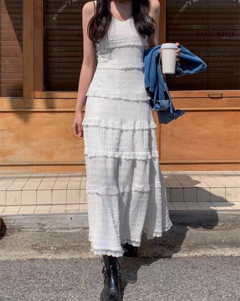 DOUZEMOIS韓國代購㊣女士新款職業25秋冬休閑連衣裙荷葉邊長款DOUZEMOIS連衣裙