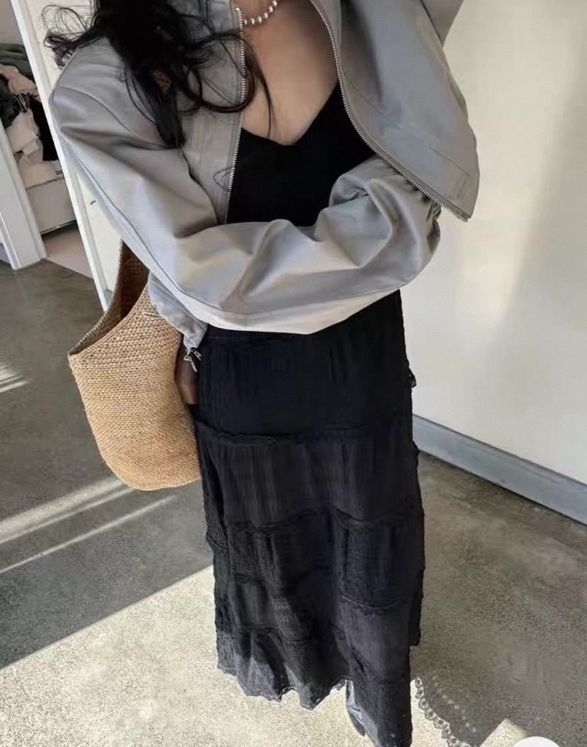 DOUZEMOIS韓國代購㊣女士新款職業25秋冬休閑連衣裙荷葉邊長款DOUZEMOIS連衣裙