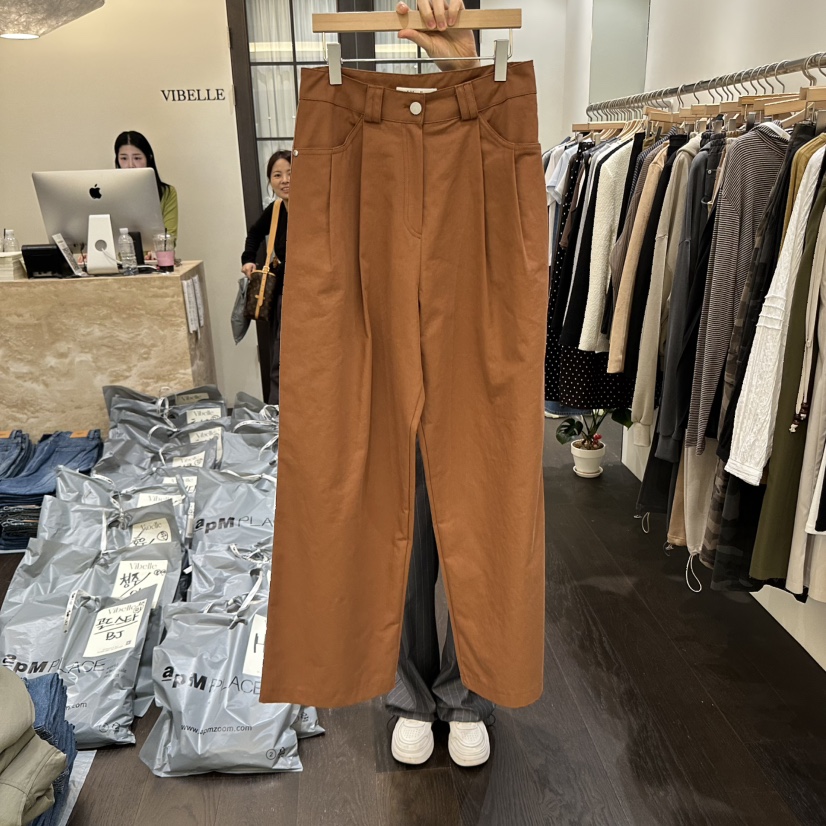 VIBELLE韓國代購㊣女裝新品人氣熱賣25秋冬職業休閑褲不含腰帶VIBELLE休閑褲圖色2