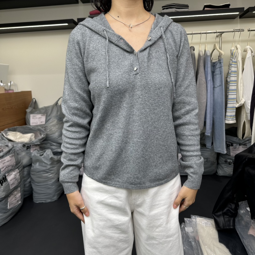 BANUL東大門㊣實拍女裝新款職業真品時尚熱賣針織衫連帽衫紐扣BANUL針織衫圖色2