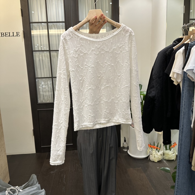 VIBELLE韓國代購㊣女士新款25秋冬職業休閑熱賣長袖T恤兩面穿VIBELLE長袖T恤