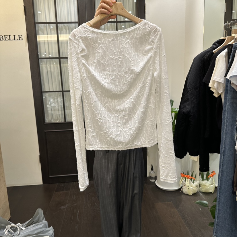 VIBELLE韓國代購㊣女士新款25秋冬職業休閑熱賣長袖T恤兩面穿VIBELLE長袖T恤