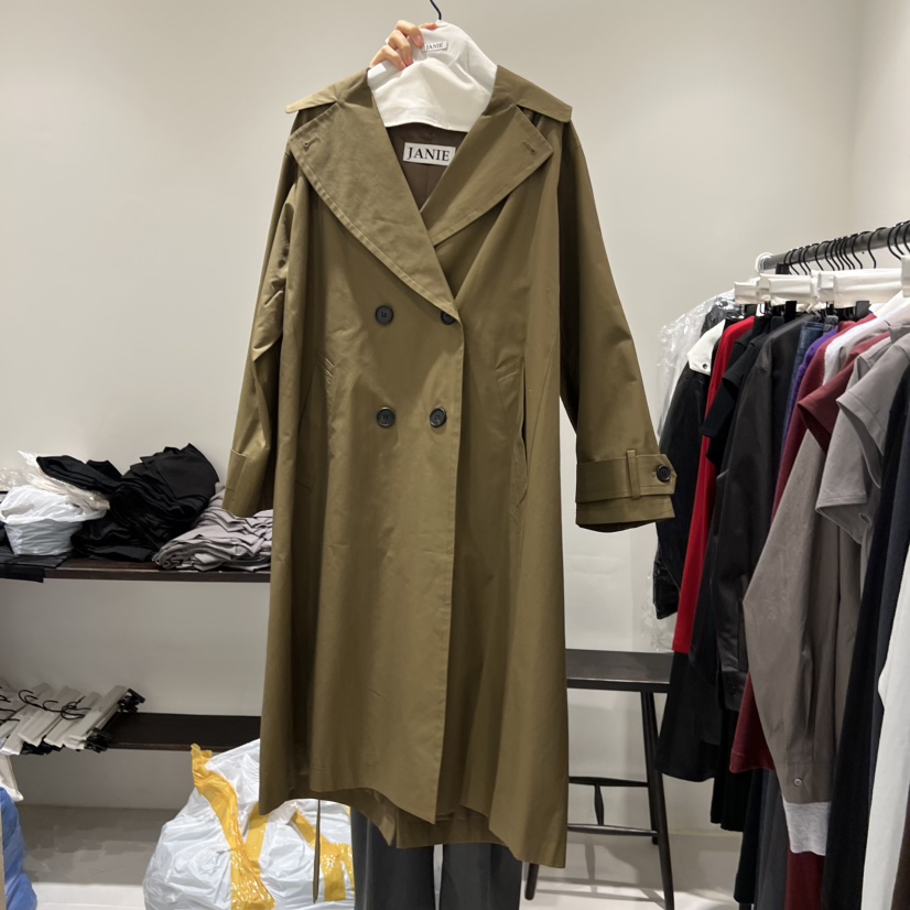 JANIE/NIA東大門㊣代購女士新品真品時尚人氣長款風衣含腰帶JANIE/NIA長款風衣