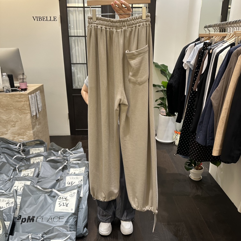VIBELLE東大門㊣實拍女裝新款25秋冬職業休閑人氣休閑褲綁帶VIBELLE休閑褲