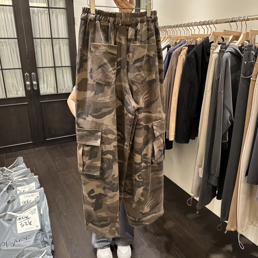 VIBELLE東大門㊣直郵女裝新品25秋冬人氣休閑推薦休閑褲迷彩VIBELLE休閑褲