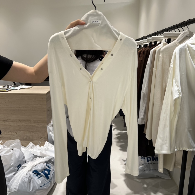 JANIE/NIA東大門㊣直郵女士新品真品休閑25秋冬長袖T恤開衫JANIE/NIA長袖T恤