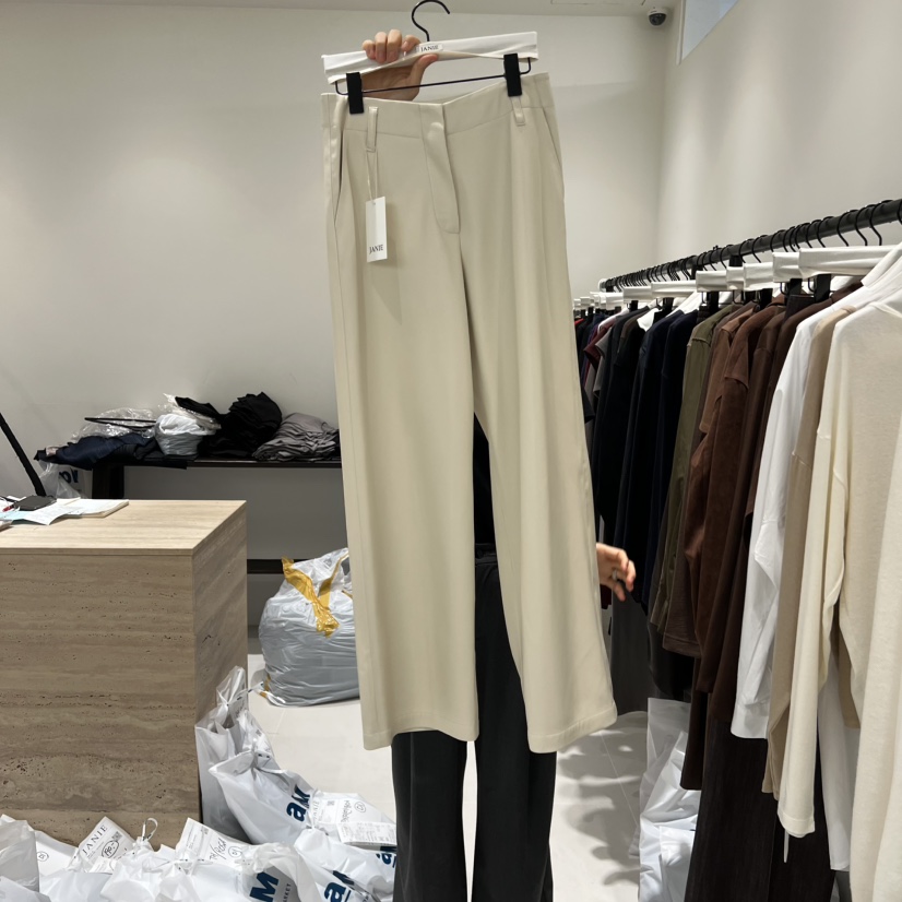JANIE/NIA東大門㊣直郵女裝新品休閑職業25秋冬休閑褲皮褲JANIE/NIA休閑褲