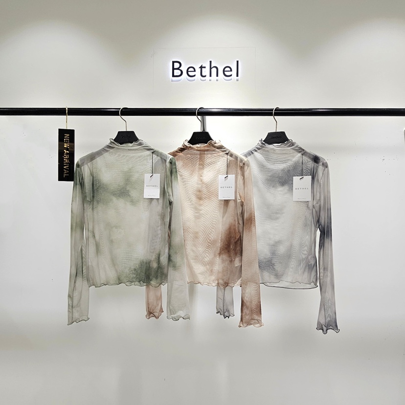 BETHEL東大門㊣實拍女裝新款推薦人氣25秋冬時尚長袖T恤透視BETHEL長袖T恤
