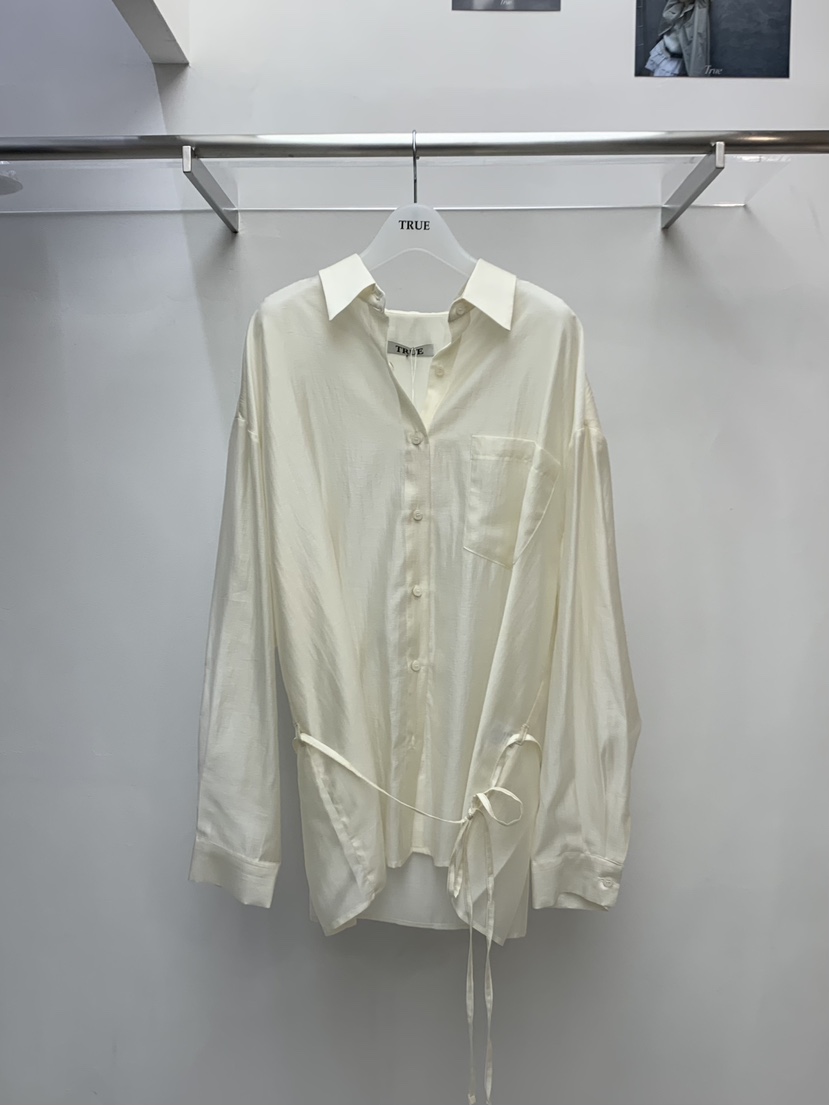GAMDONG東大門㊣代購女士新品熱賣真品25秋冬襯衫蕾絲衫含腰繩GAMDONG襯衫/蕾絲衫