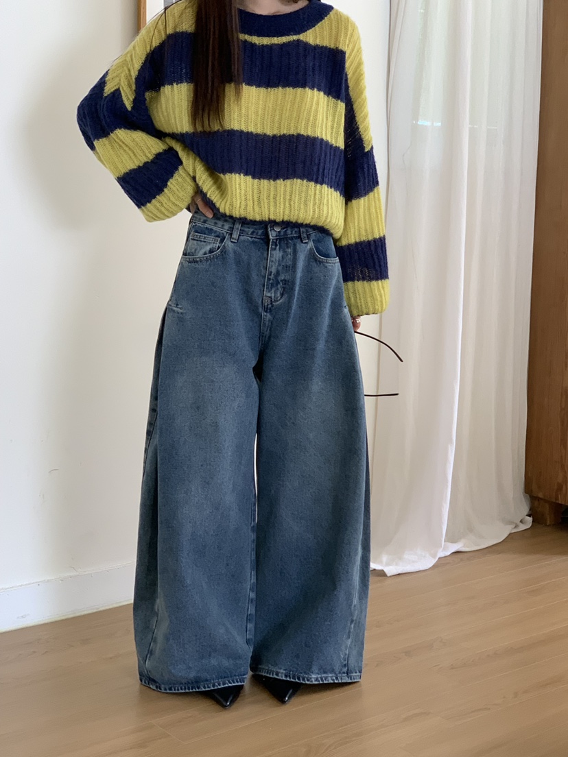 RIVER RAIN韓國代購㊣女裝新款職業真品25秋冬推薦休閑牛仔褲RIVER RAIN牛仔褲