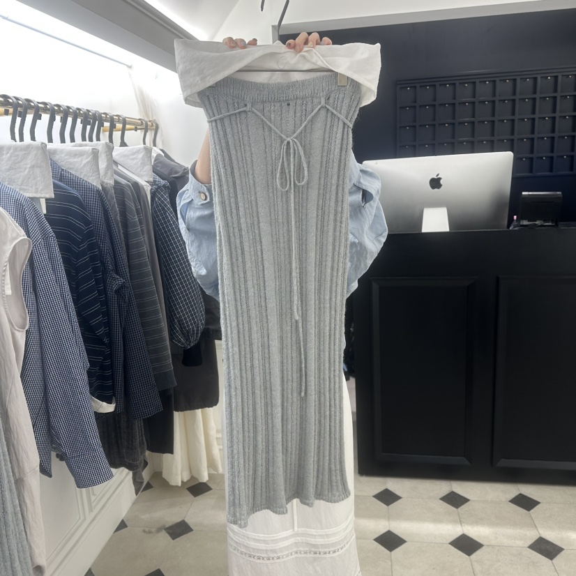 ETER東大門㊣實拍女裝新品25秋冬休閑推薦長裙羊駝毛含腰繩eter/VERSO長裙