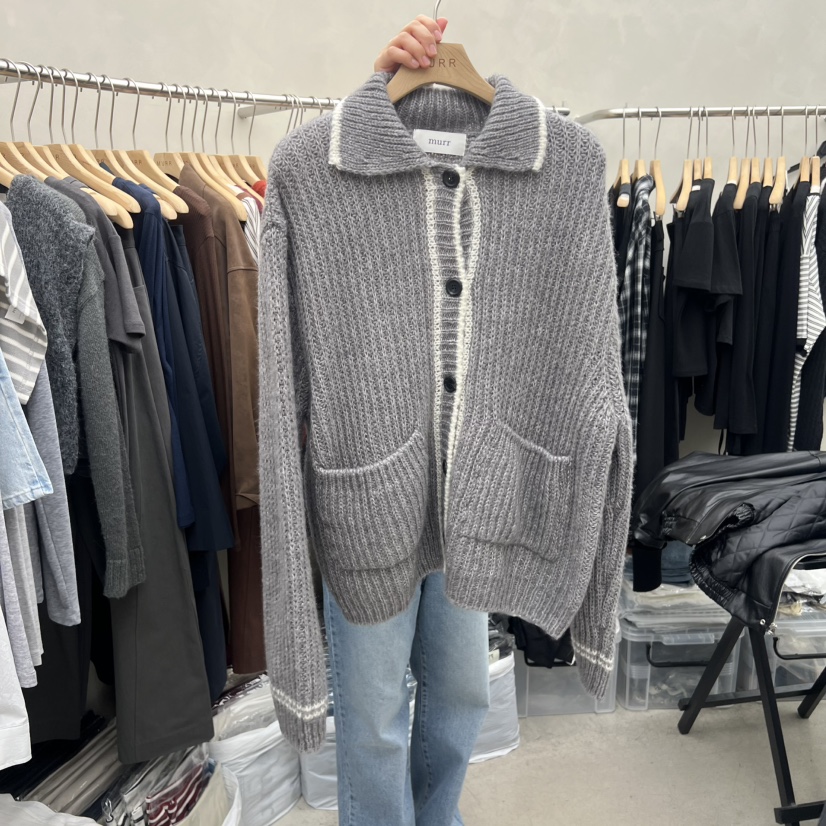 MURR韓國代購㊣女士新品25秋冬推薦人氣熱賣休閑職業毛衣開衫MURR毛衣圖色3