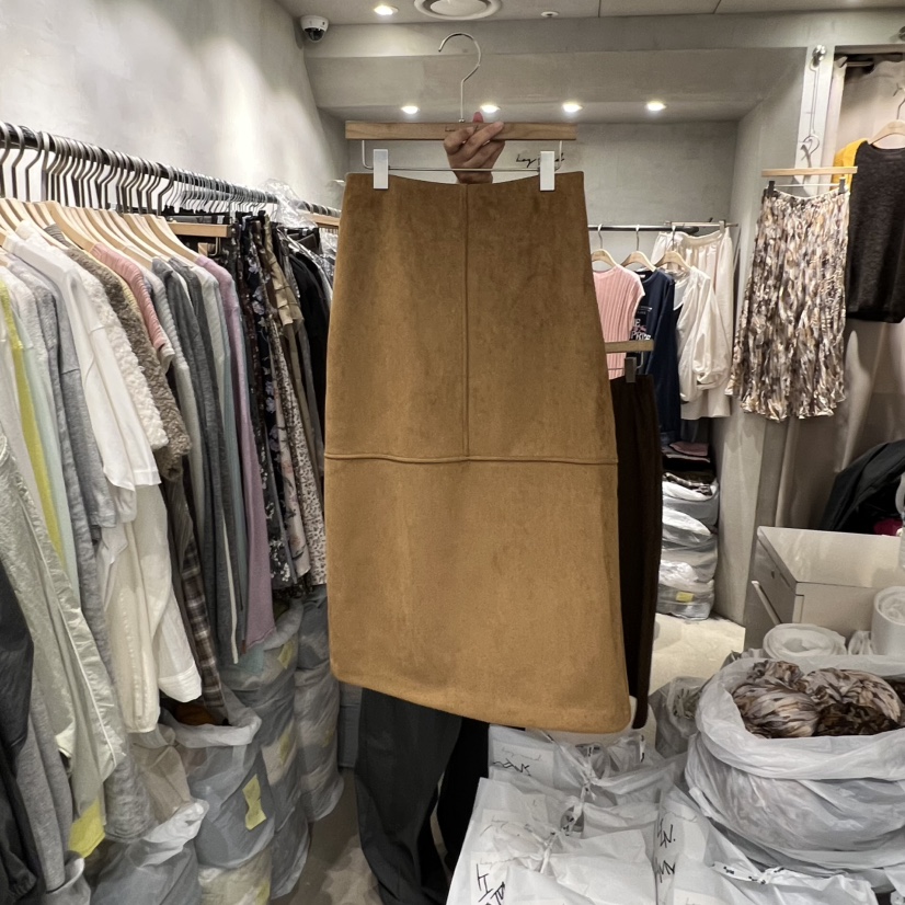 LOGROAD東大門㊣代購女士新品推薦真品熱賣半身裙中短裙絨面革LOG ROAD半身裙/中短裙