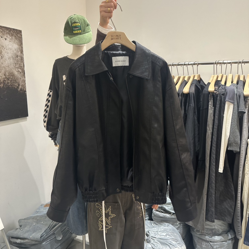 SUNDER MARKET東大門㊣代購女士新品職業休閑人氣夾克皮革SUNDER MARKET夾克