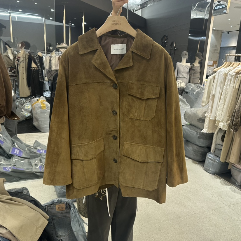 SUNDER MARKET東大門㊣代購女裝新品推薦職業休閑真品夾克SUNDER MARKET夾克圖色2