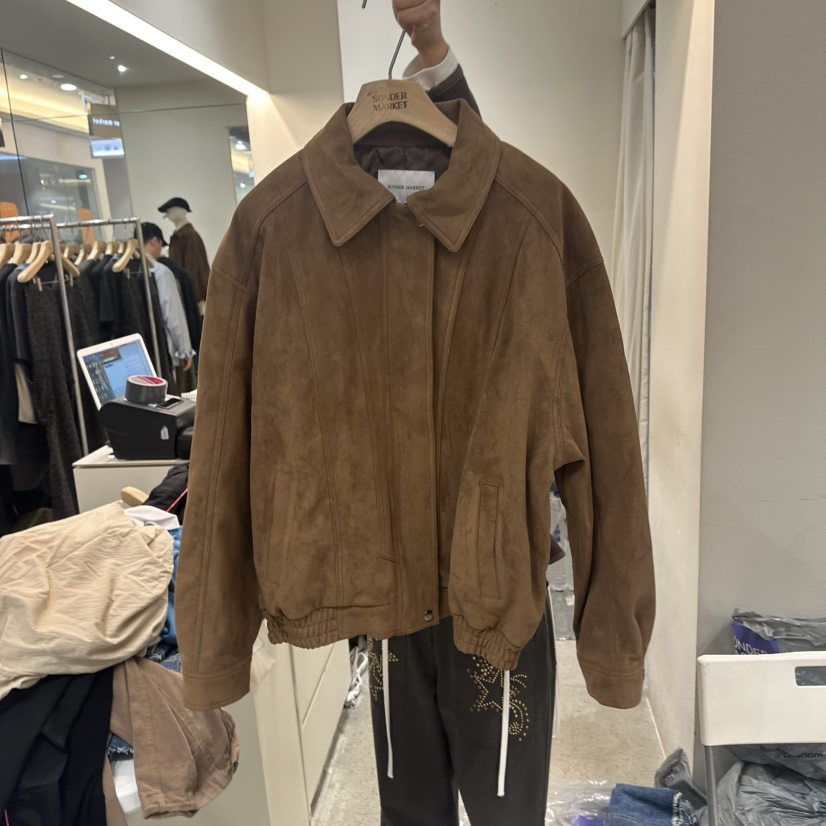 SUNDER MARKET韓國直郵㊣女士新品休閑人氣真品夾克絨面革SUNDER MARKET夾克