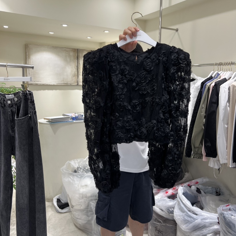 ENDOLPHIN東大門㊣實拍女裝新品25秋冬休閑熱賣真品襯衫蕾絲衫ENDOLPHIN襯衫/蕾絲衫圖色2