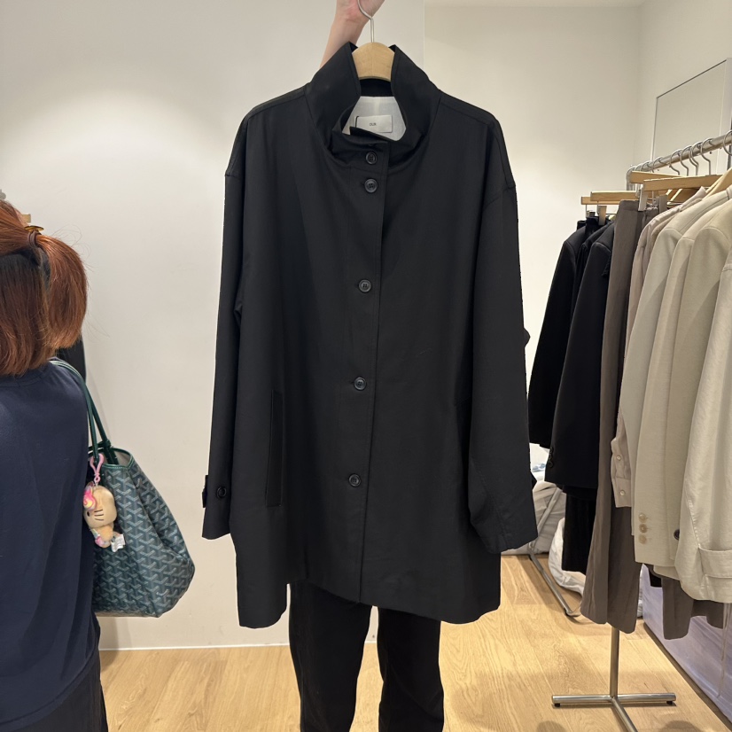 OUR-A韓國直郵㊣女裝新款休閑推薦職業熱賣25秋冬長款風衣高領OUR-A長款風衣圖色2