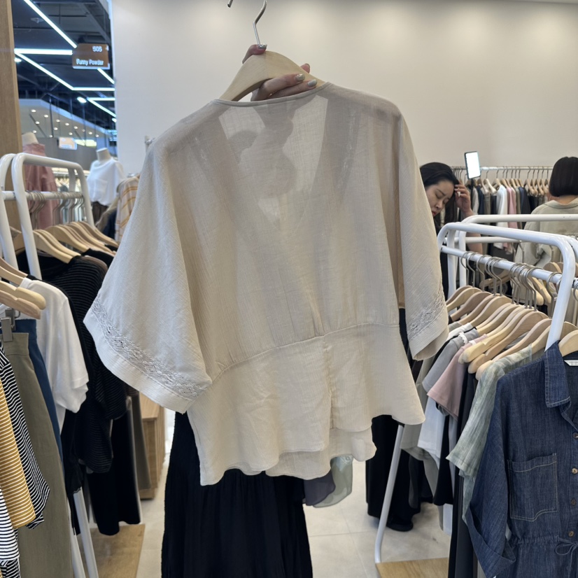 FUNNY POWDER東大門㊣實拍女士新品時尚推薦休閑襯衫蕾絲衫THE FUNNY襯衫/蕾絲衫