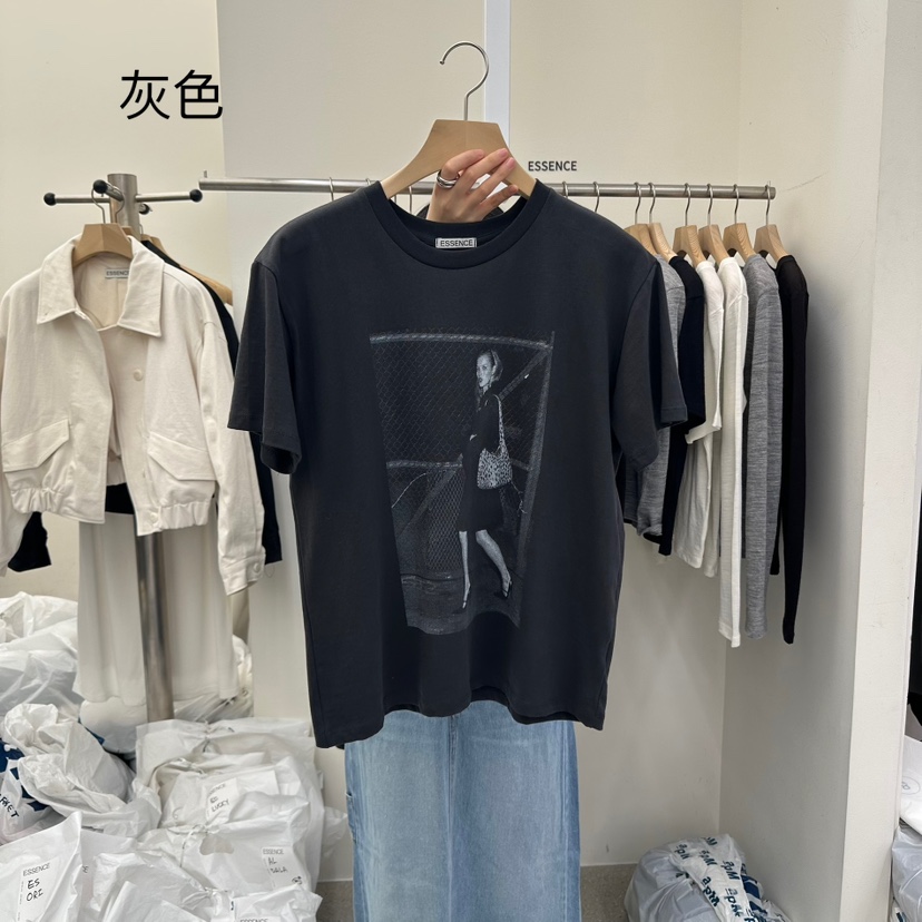 ESSENCE東大門㊣代購女士新品休閑時尚熱賣25秋冬人氣推薦T恤ESSENCET恤圖色2