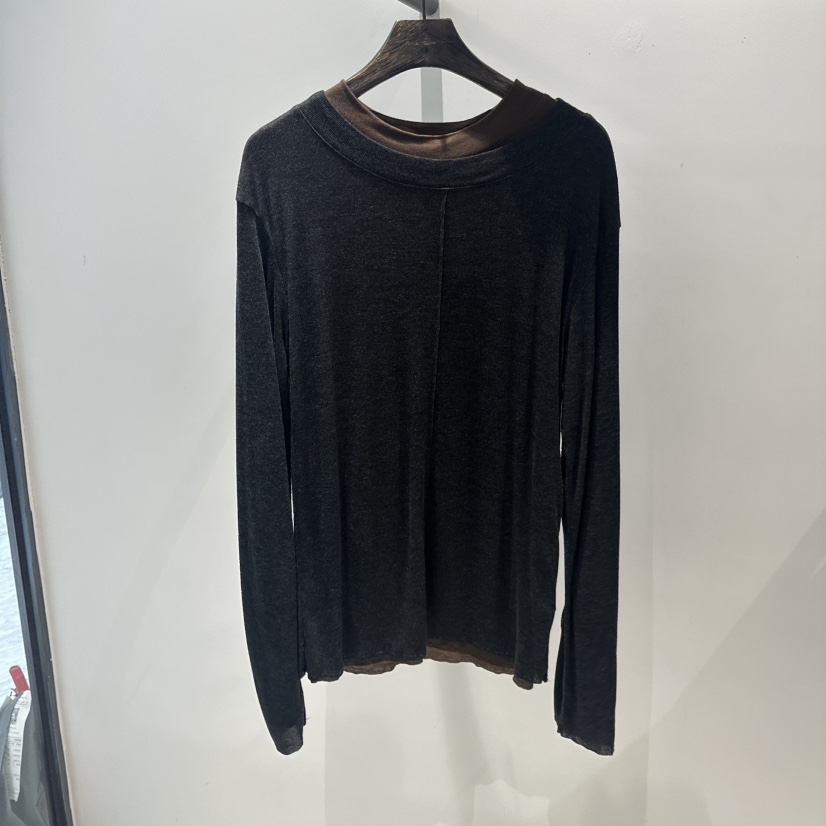 JANE BIRKIN韓國代購㊣女士新款休閑時尚推薦長袖T恤假兩件JANE BIRKIN設計師品牌長袖T恤圖色2