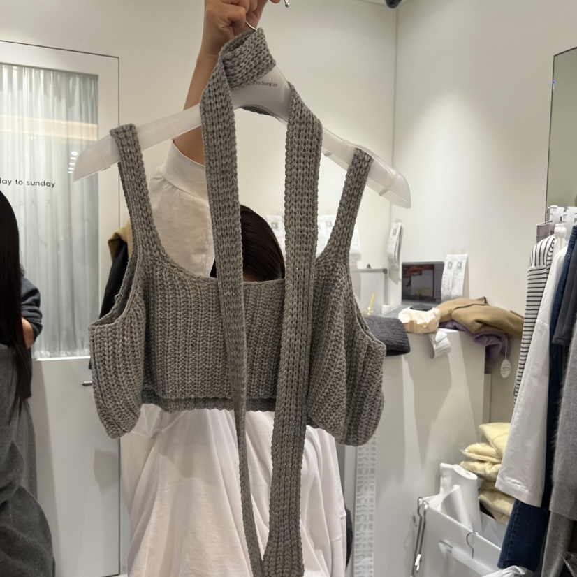 MONDAY TO SUNDAY韓國直郵㊣女裝新品25秋冬吊帶背心含脖帶MONDAY TO SUNDAY吊帶/背心圖色2