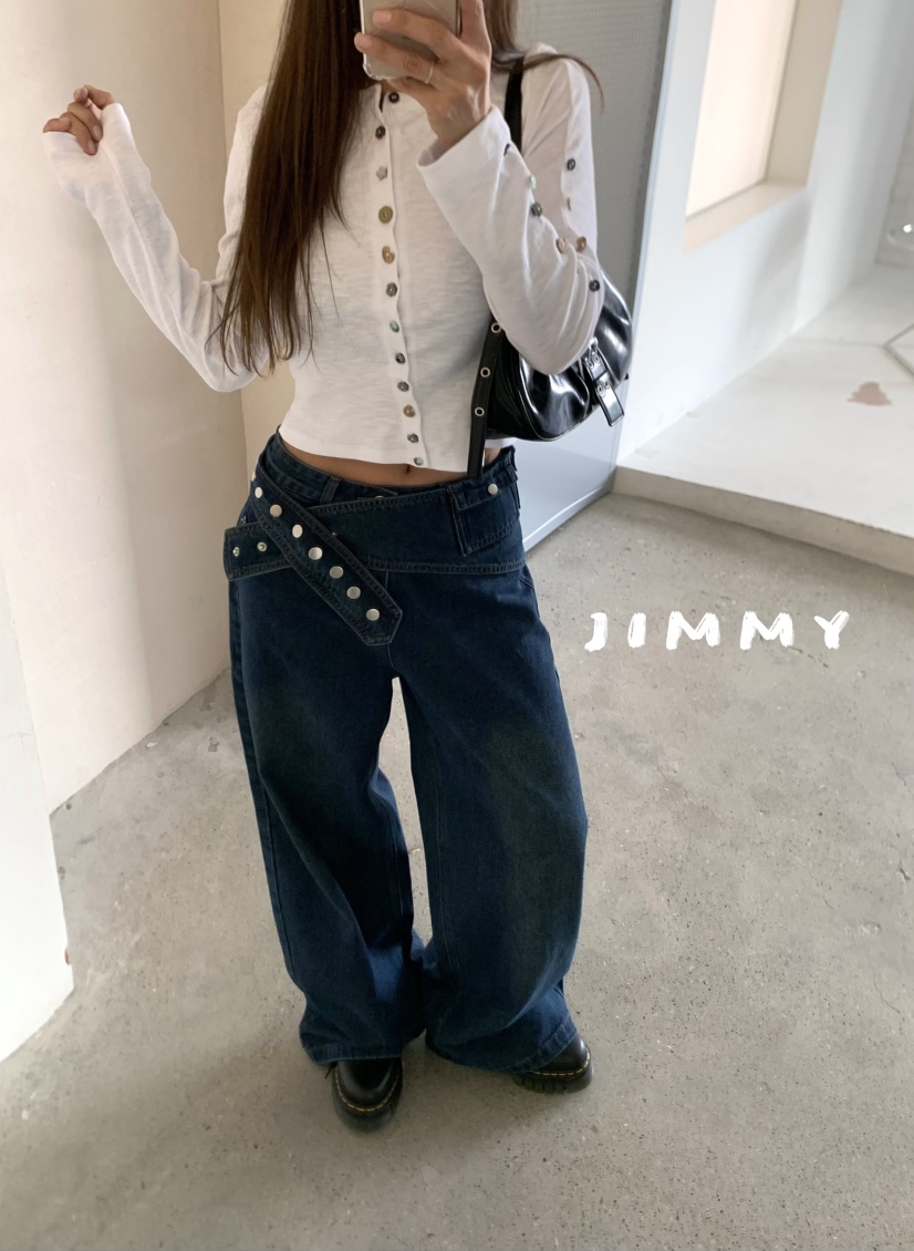JIMMY東大門㊣實拍女裝新款推薦休閑熱賣時尚職業長袖T恤開衫JIMMY/REMAKE長袖T恤