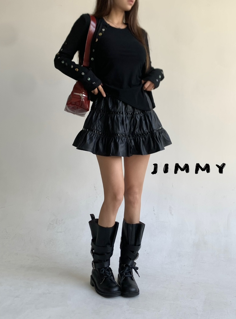 JIMMY東大門㊣實拍女裝新款推薦休閑熱賣時尚職業長袖T恤開衫JIMMY/REMAKE長袖T恤
