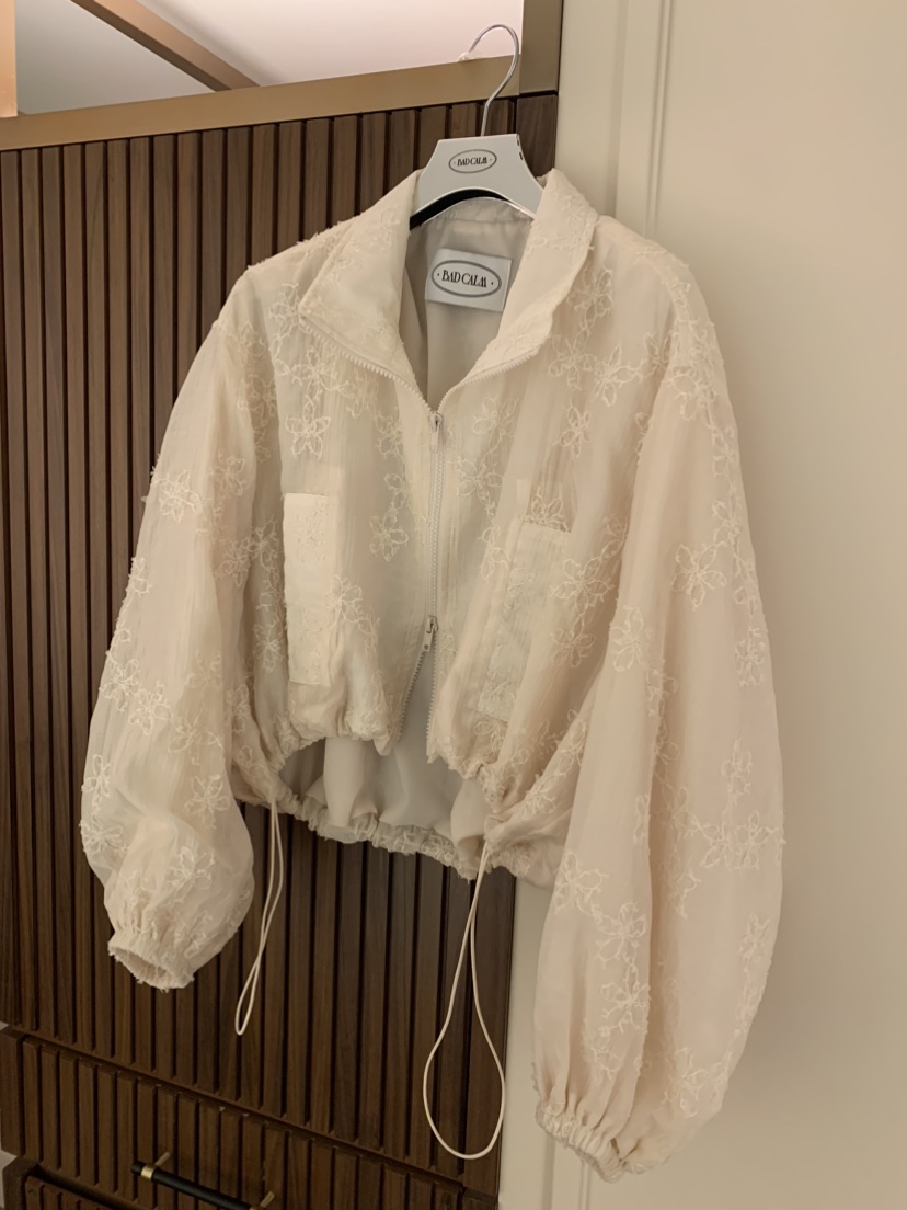 BADCALM韓國直郵㊣女士新品推薦人氣真品職業休閑25秋冬夾克蕾絲BADCALM夾克