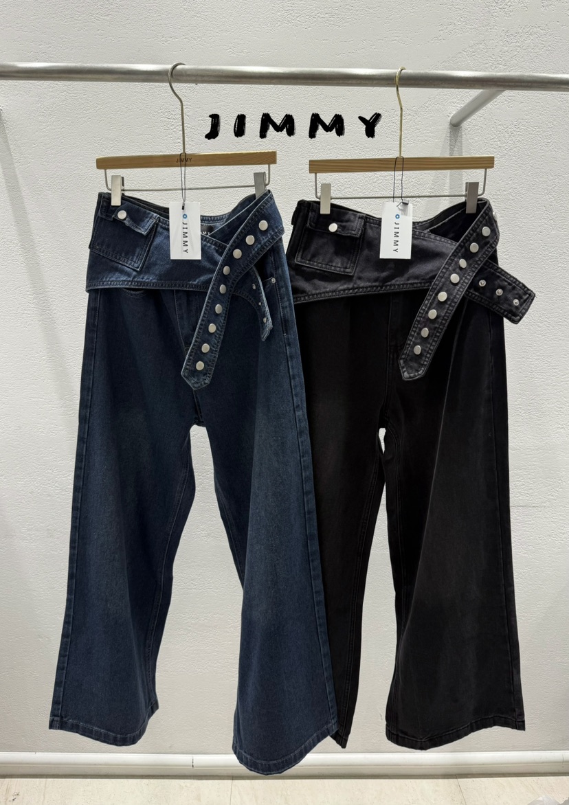 JIMMY韓國直郵㊣女裝新品職業人氣時尚休閑熱賣25秋冬牛仔褲JIMMY/REMAKE牛仔褲