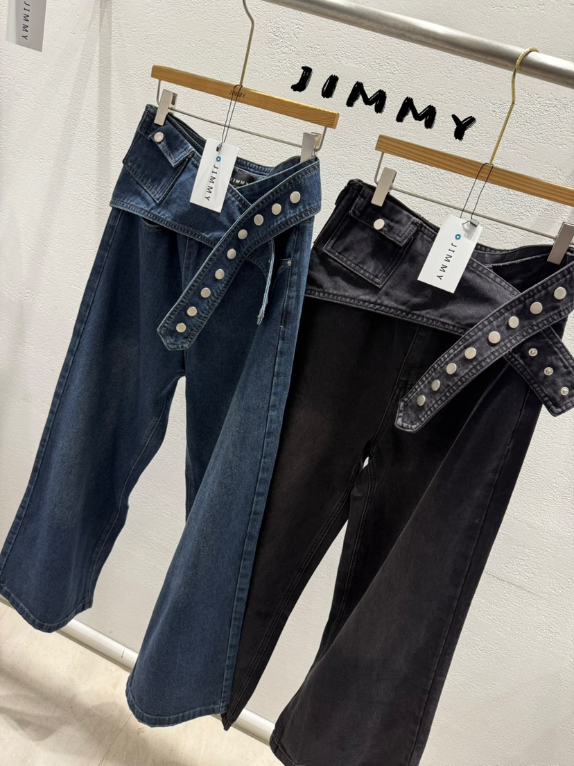 JIMMY韓國直郵㊣女裝新品職業人氣時尚休閑熱賣25秋冬牛仔褲JIMMY/REMAKE牛仔褲